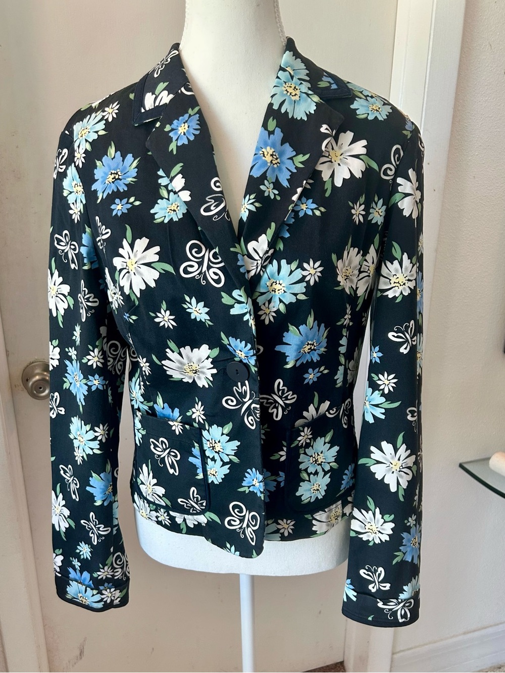 Floral Notch-Lapel Women's Blazer